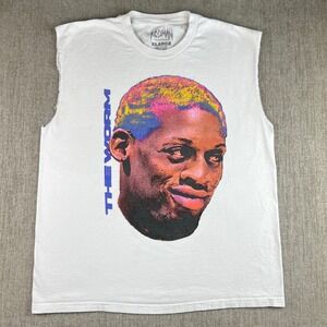 Rodman Apparel Muscle Tee Mens XL White The Worm Graphic Sleeveless Gym T Shirt